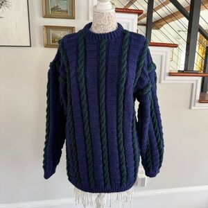 Vintage Irish Style Chunky Wool Sweater Large